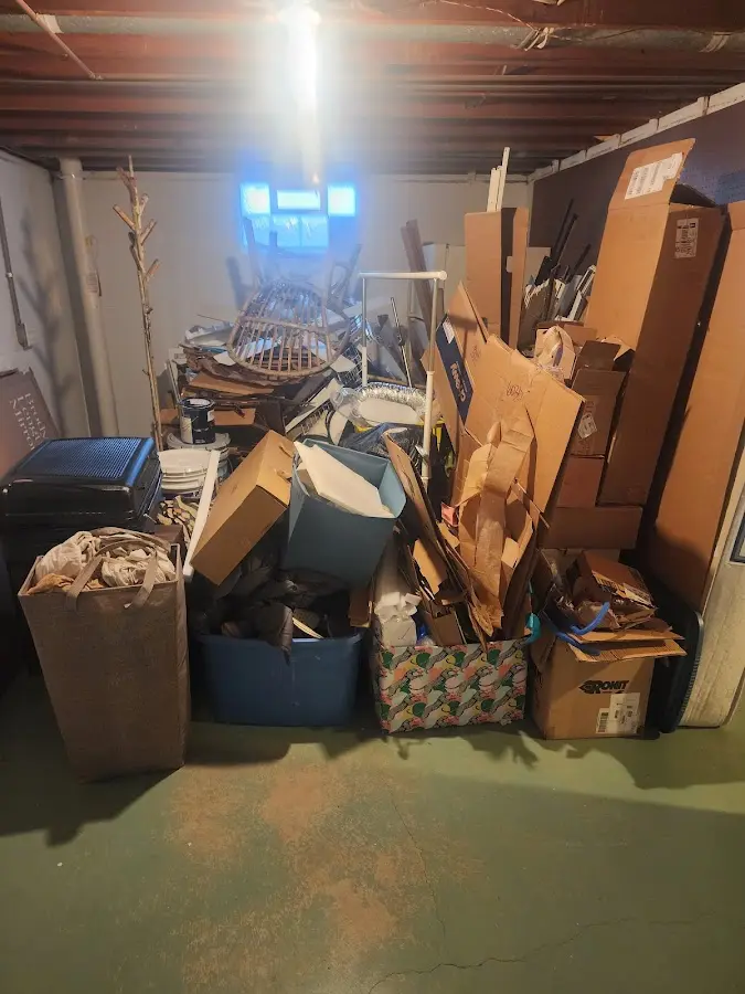 Roll-off dumpster container at job site for 2 Yard Dumpster Rental in Weldon Spring